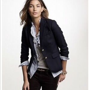J Crew Schoolboy Wool Navy Blazer Size 10